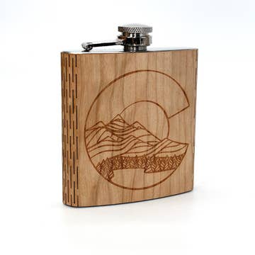 Co Landscape Wood Flask 6oz