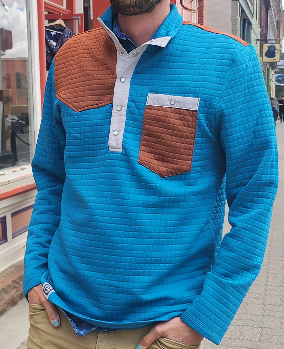 Box Creek Fleece Teal Brown