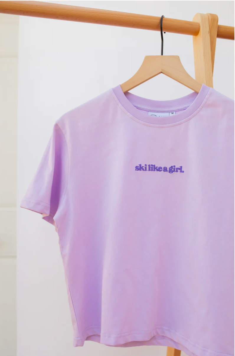 Ski Like a Girl- Like You Mean It Tee- Lilac
