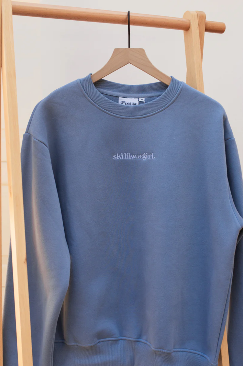 Ski Like a Girl- Classic Crew Dusty