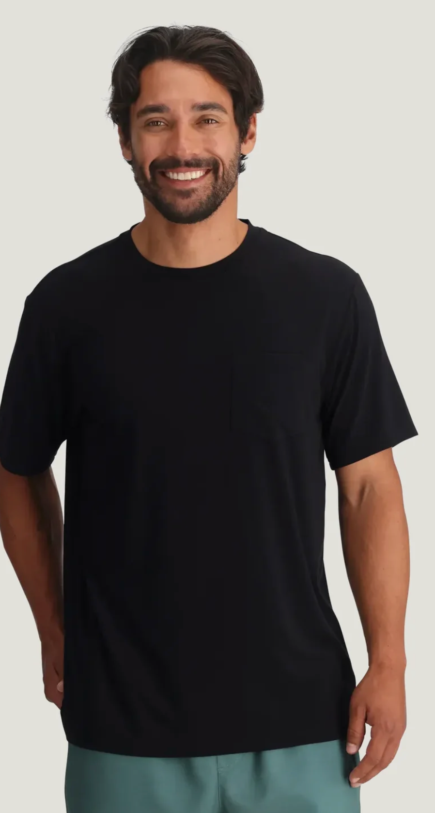 Free Fly Men's Bamboo Flex Pocket Tee- Black