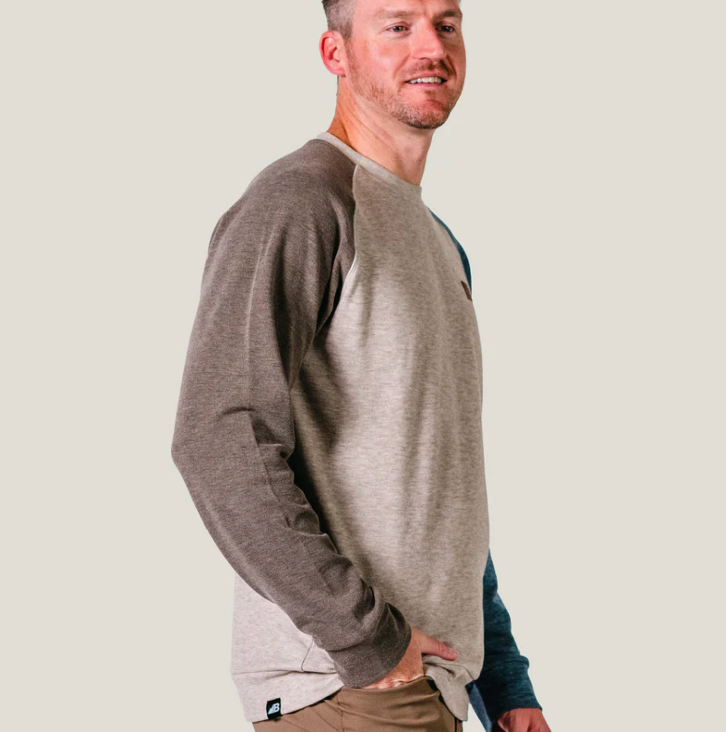 Powell Fleece Crew - Brown & Blue