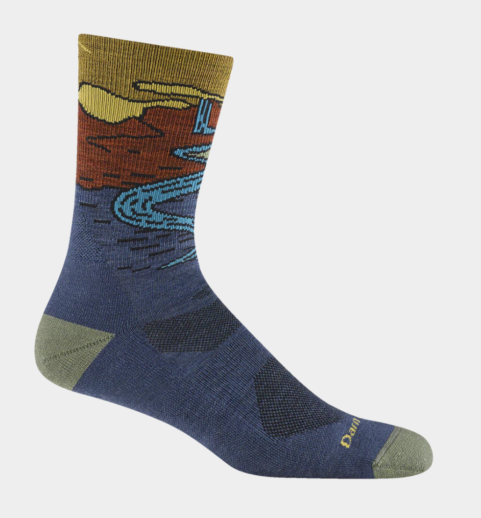 Darn Tough Men's Denim Chasing Waterfalls Micro Crew Lightweight Hiking Socks