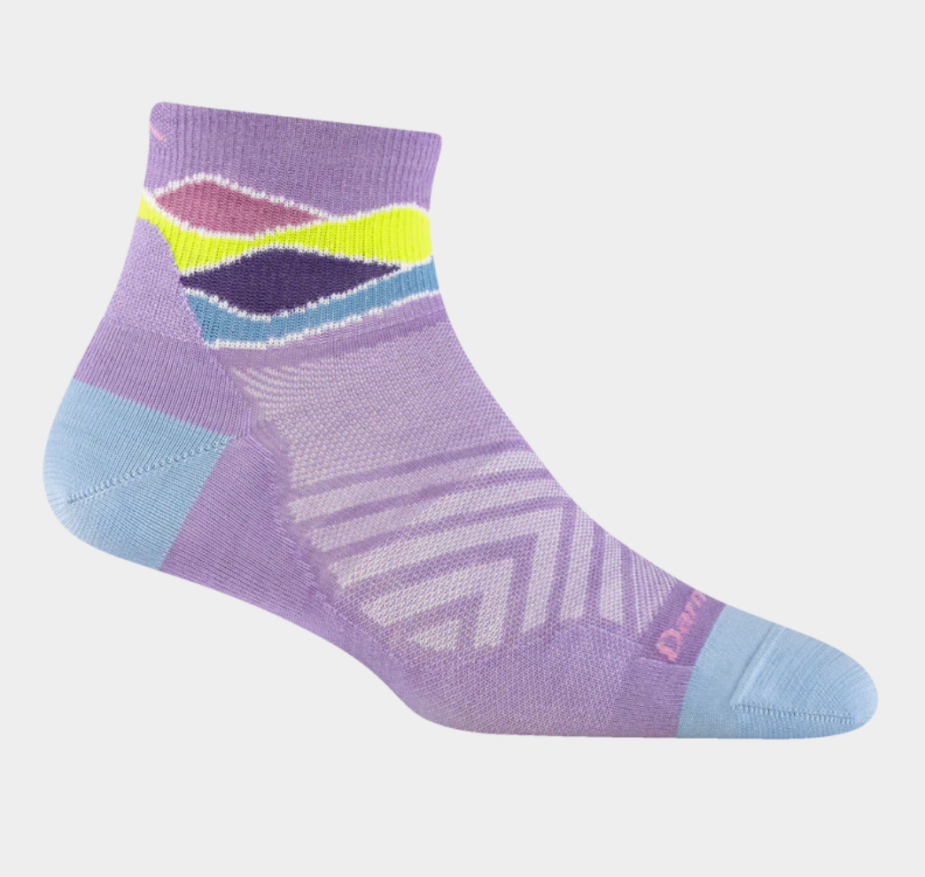 Darn Tough Women's Lavender Run Quarter Ultra-Lightweight Running Socks