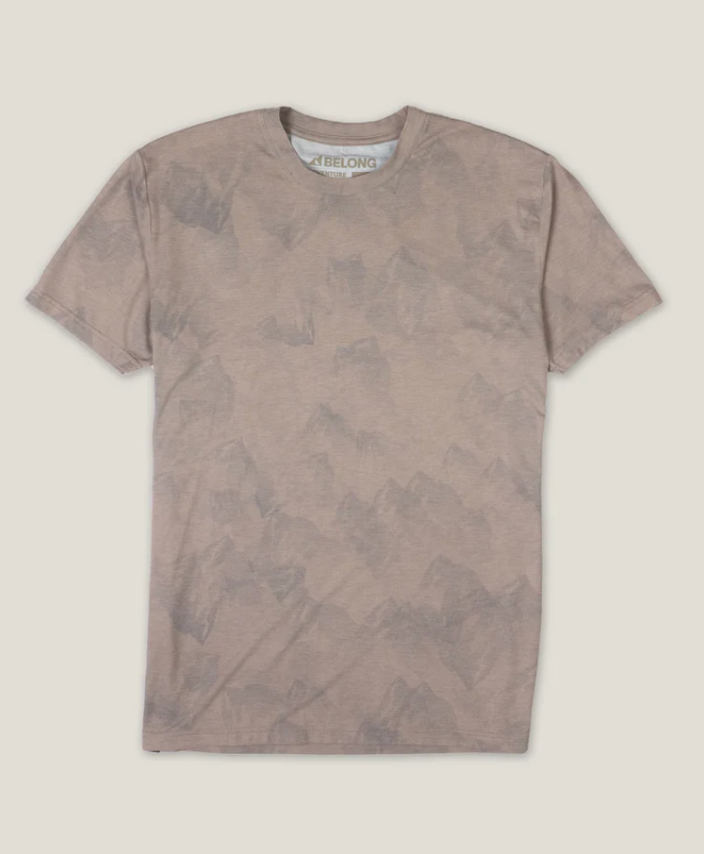 Belong Designs Men's Tek Tee Peaks Brown