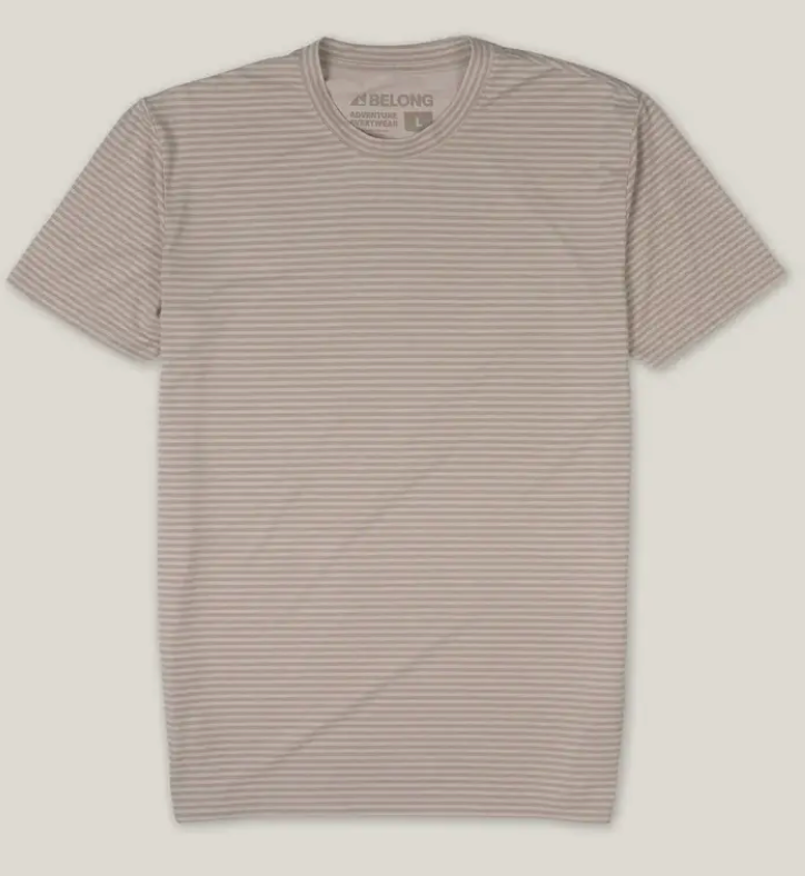 Belong Designs Men's Core Traverse Tek Tee Beige Ridgeline