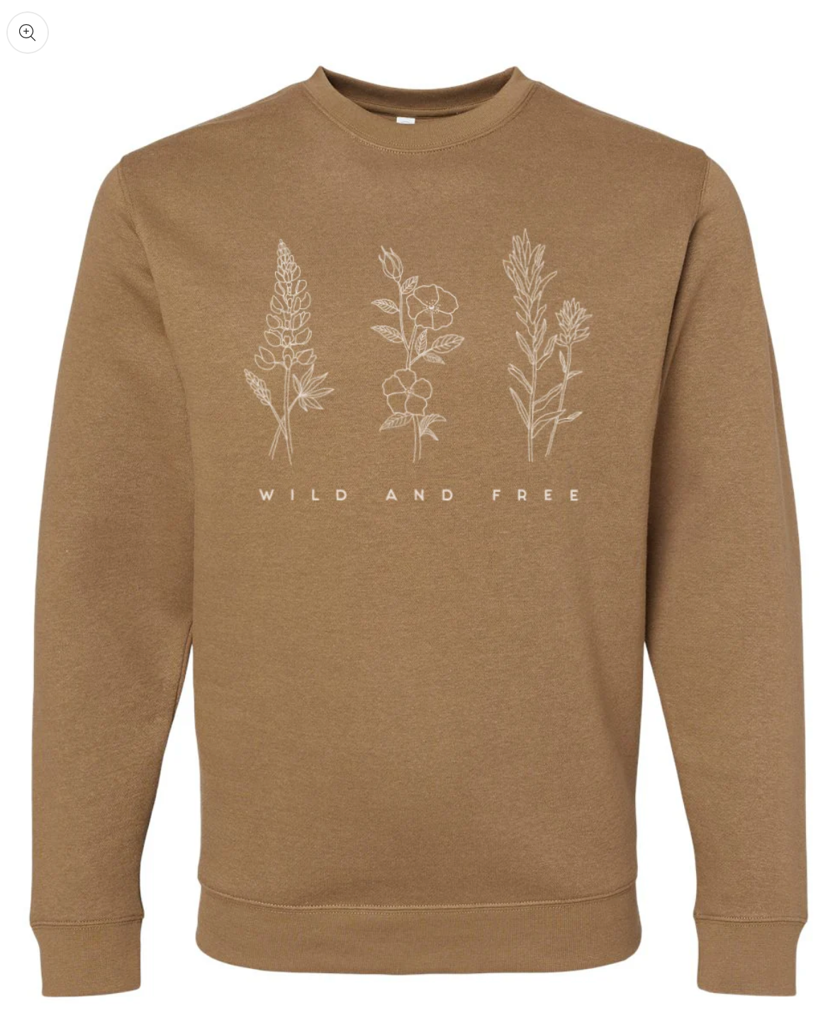 Wild and Free Adult Crew-Coyote Brown