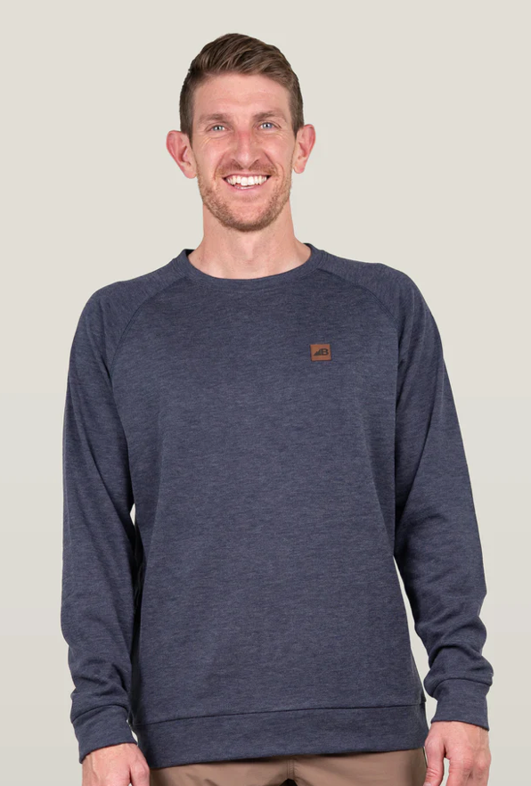Mens Powell Fleece Crewneck Heather Midnight