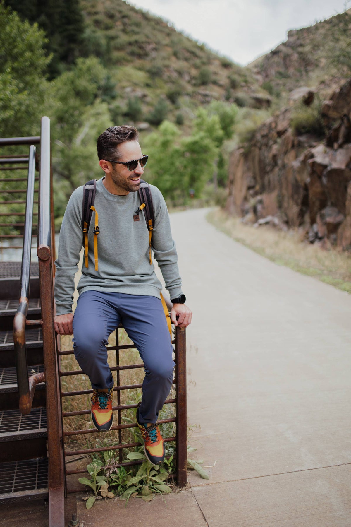 Men's Powell Fleece Crewneck - Brown & Oak