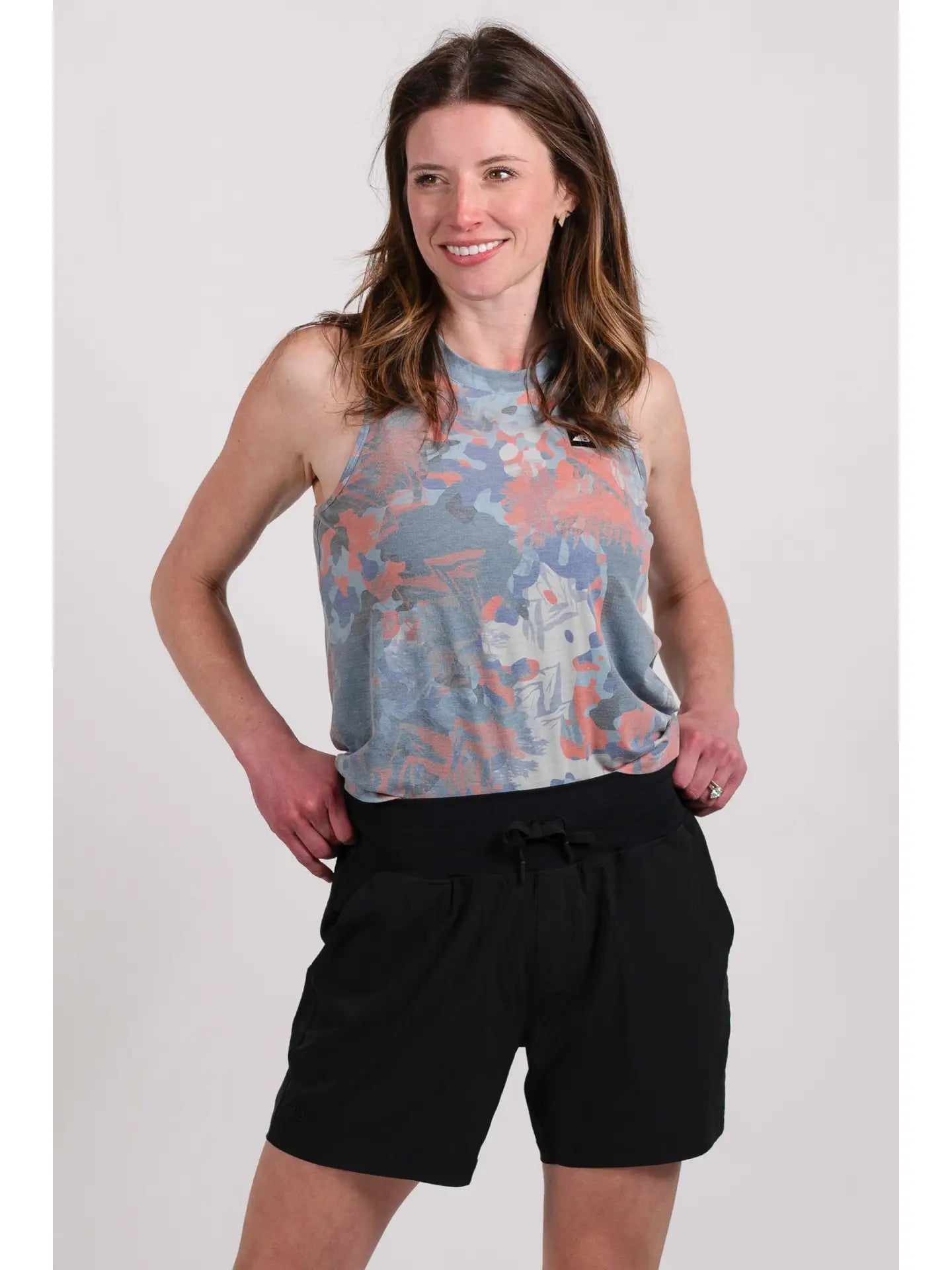 Women's High Country Crop Top Woodland Splash - GreenOrange