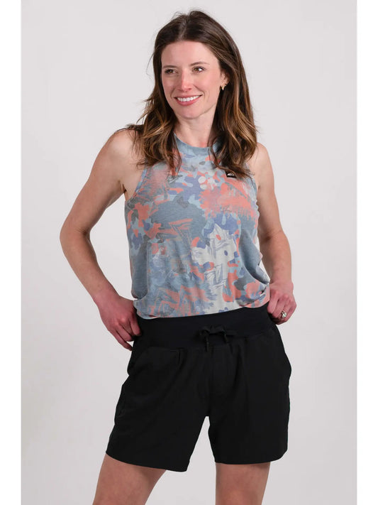 Women's High Country Crop Top Woodland Splash - GreenOrange