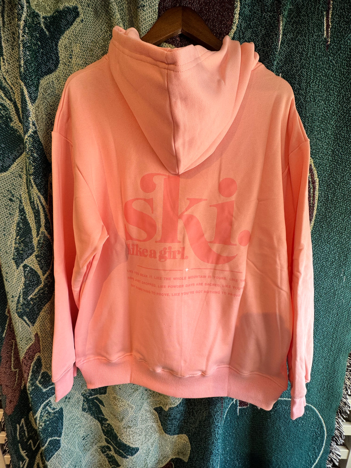 Ski Like a Girl- Ski Manifesto Hoodie Peach