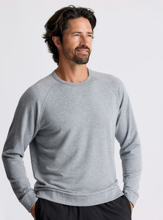 Men's Bamboo Lightweight Fleece Crew Heather Grey