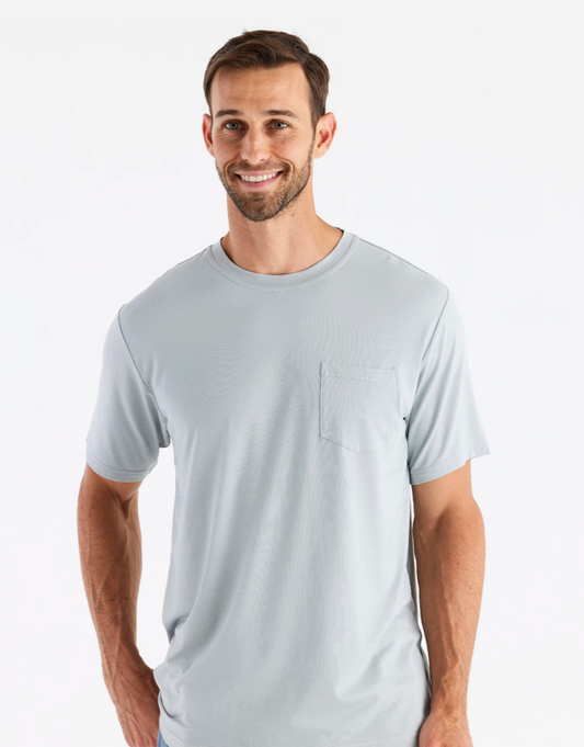 Men's Bamboo Flex Pocket Tee Heather Aspen Grey