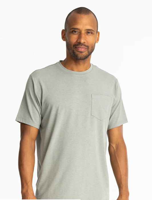 Men's Bamboo Flex Pocket Tee Heather Agave Green