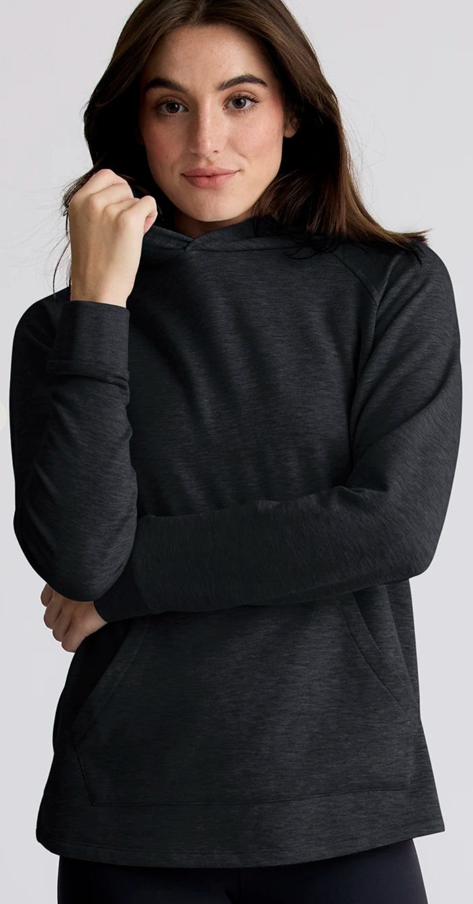 Women's Bamboo Lightweight Fleece Hoodie- Heather Black