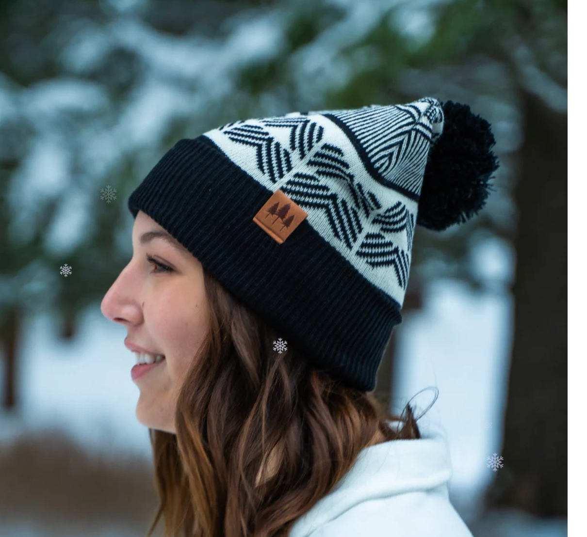 Montana Scene Fold Over PomPom Beanie