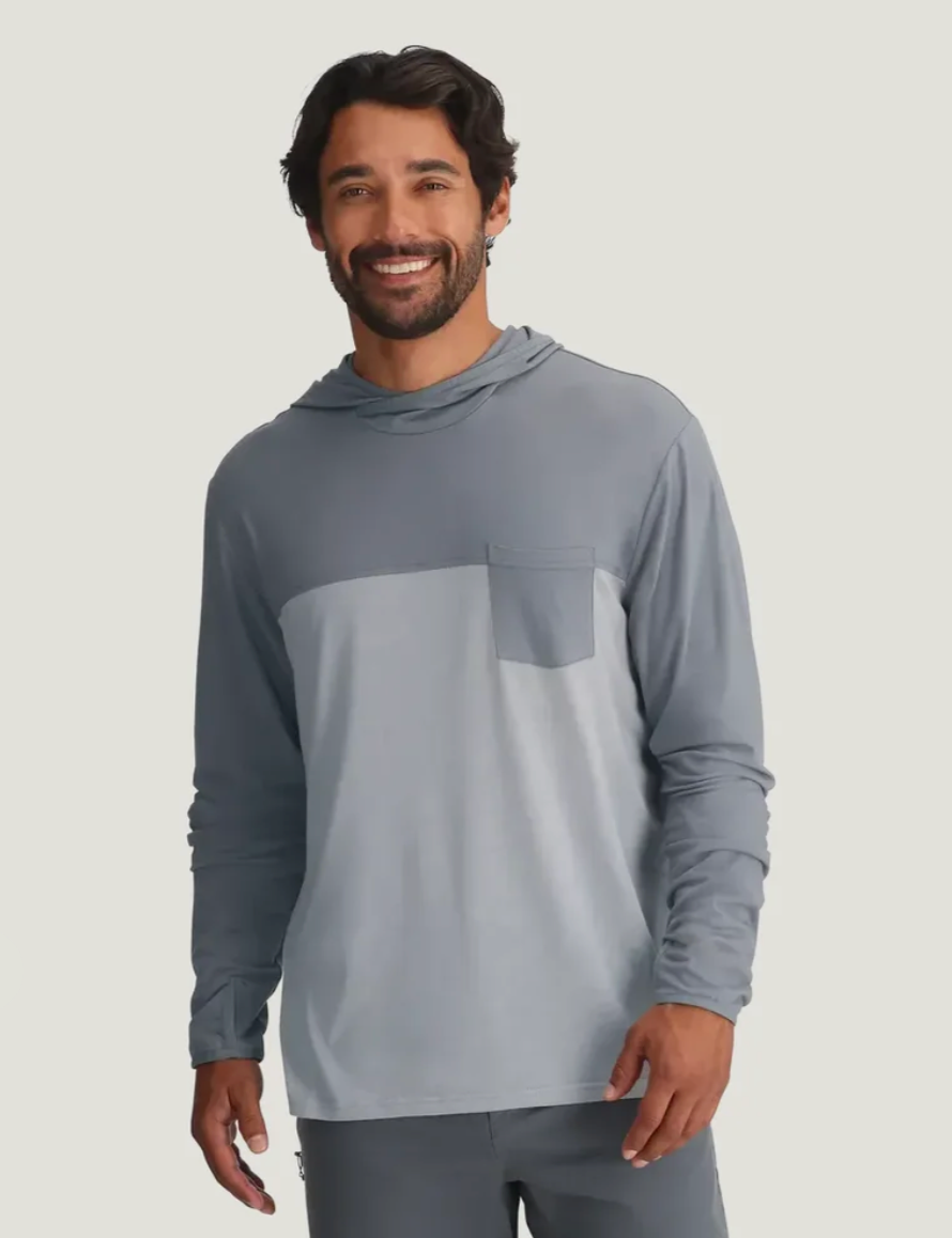 Men's Bamboo Hybrid Hoodie Slate / Aspen Grey