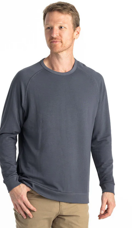 Men's Bamboo Lightweight Fleece Crew Storm Cloud