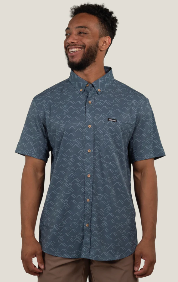 Vista Button Down - Paths Blue