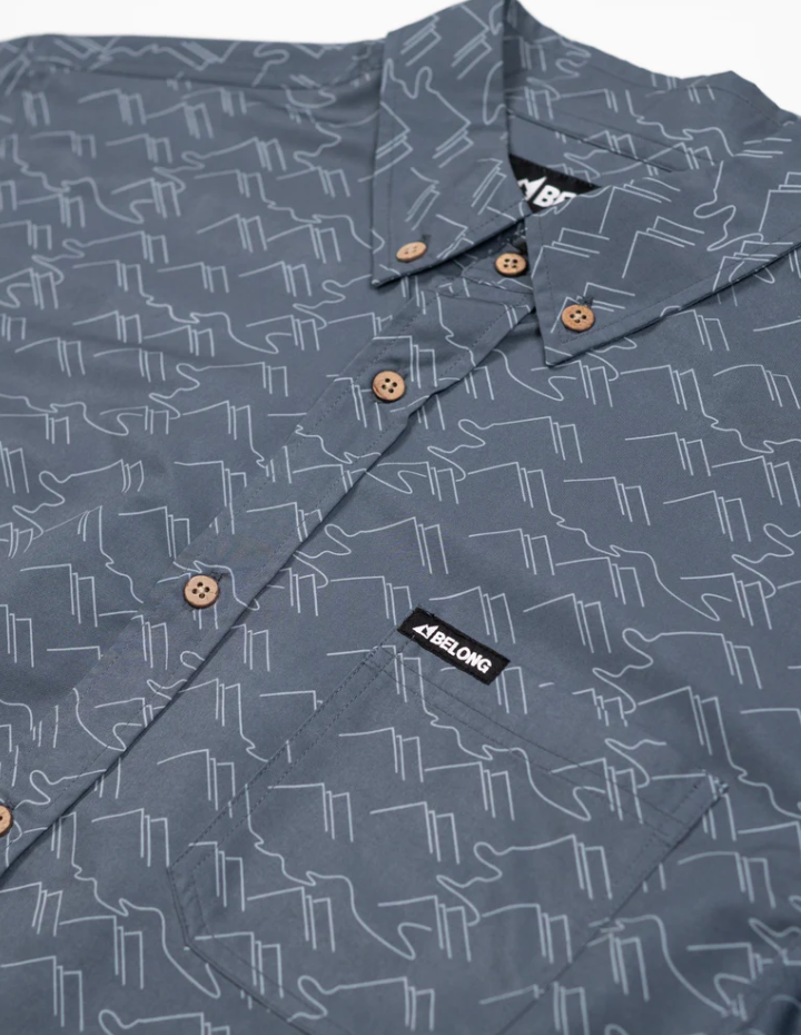 Vista Button Down - Paths Blue