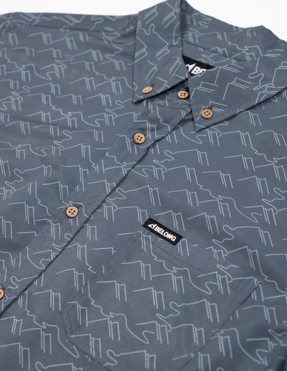 Vista Button Down - Paths Blue