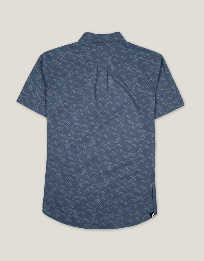 Vista Button Down - Paths Blue