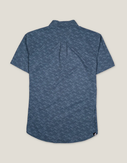Vista Button Down - Paths Blue