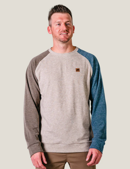 Powell Fleece Crew - Brown & Blue