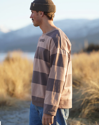 Pre Apres Distressed Striped Long Sleeve