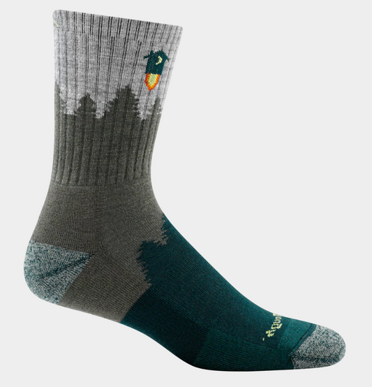 Darn Tough Men's Number 2 Green Micro Crew Mid Weight Hiking Socks