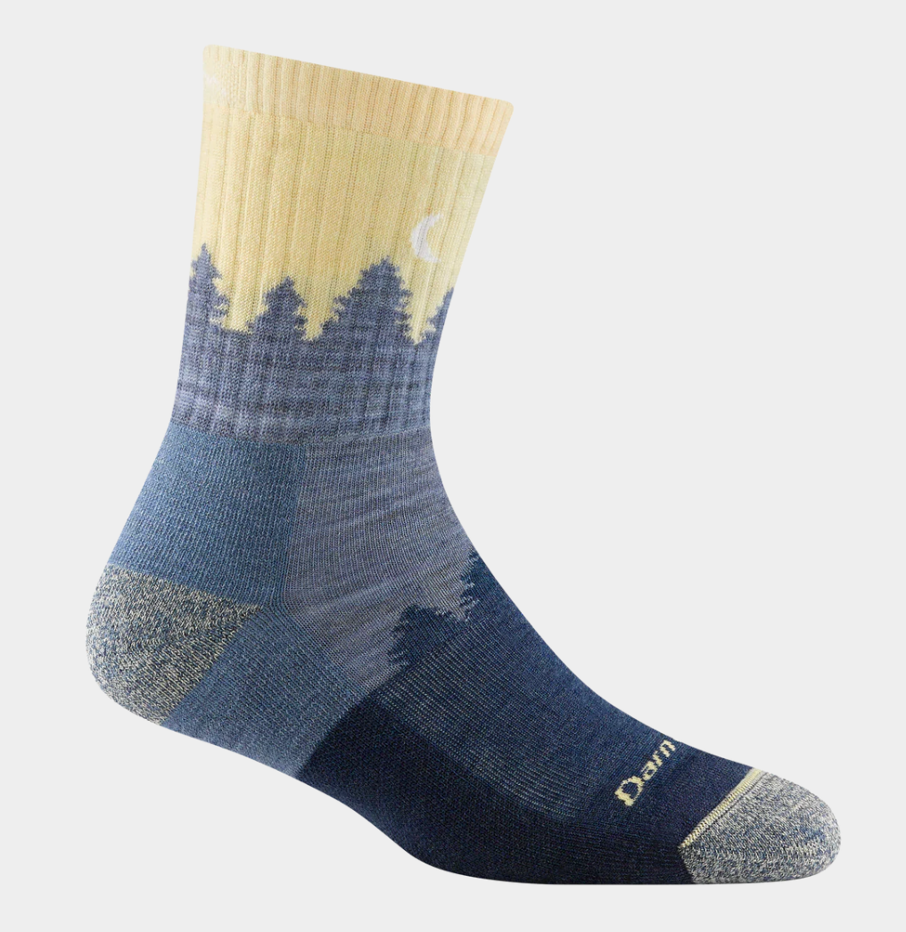 Darn Tough Women's Light Denim Treeline Micro Crew Midweight Hiking Socks