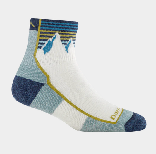 Darn Tough Women's Mountain White Hiker Quarter Midweight Hiking Socks