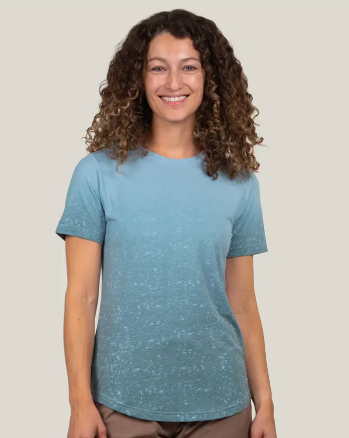 Belong Designs Woman's Tek Tee Blue Loam