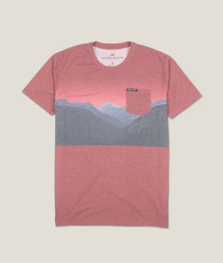 Belong Designs Men's Traverse Tek Tee Grandview Red