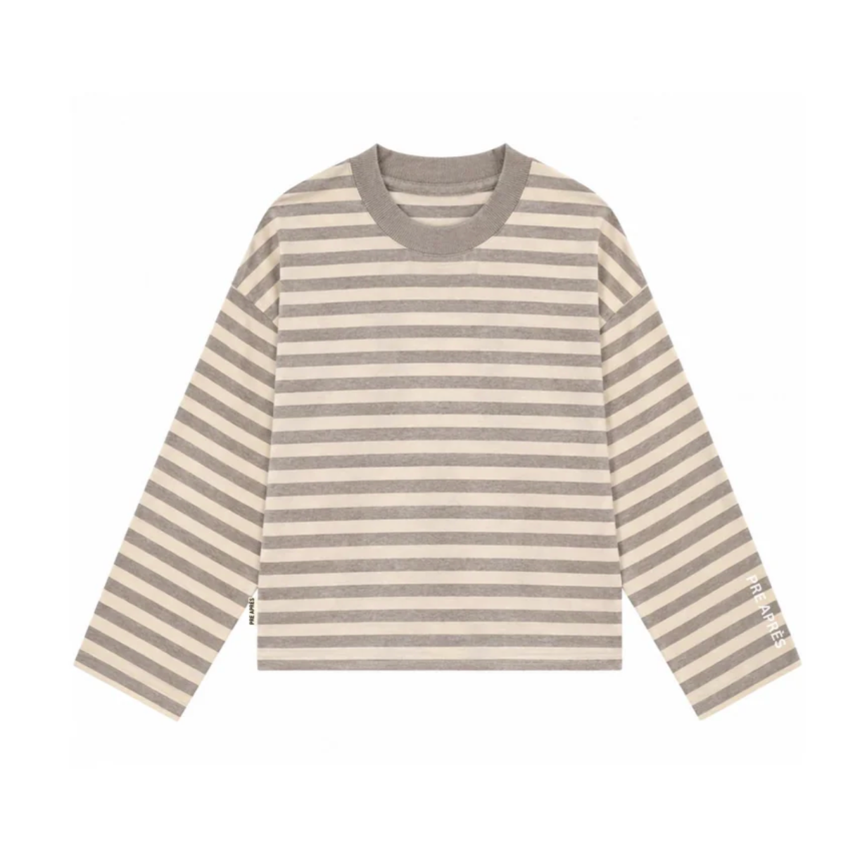 Pre Apres Logo Striped Long Sleeve- Brown/Yellow