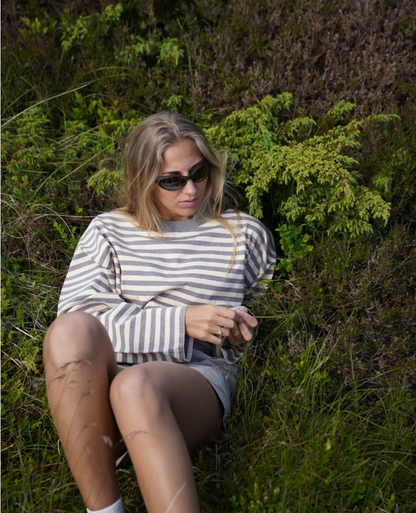 Pre Apres Logo Striped Long Sleeve- Brown/Yellow