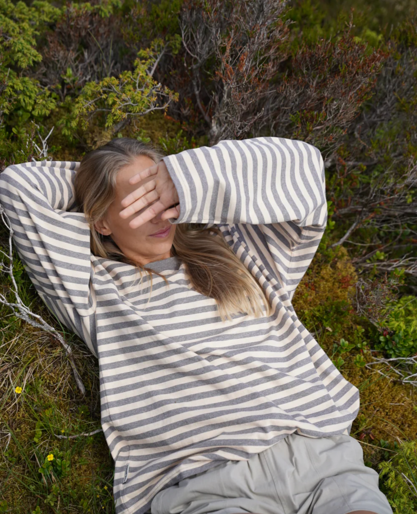 Pre Apres Logo Striped Long Sleeve- Brown/Yellow