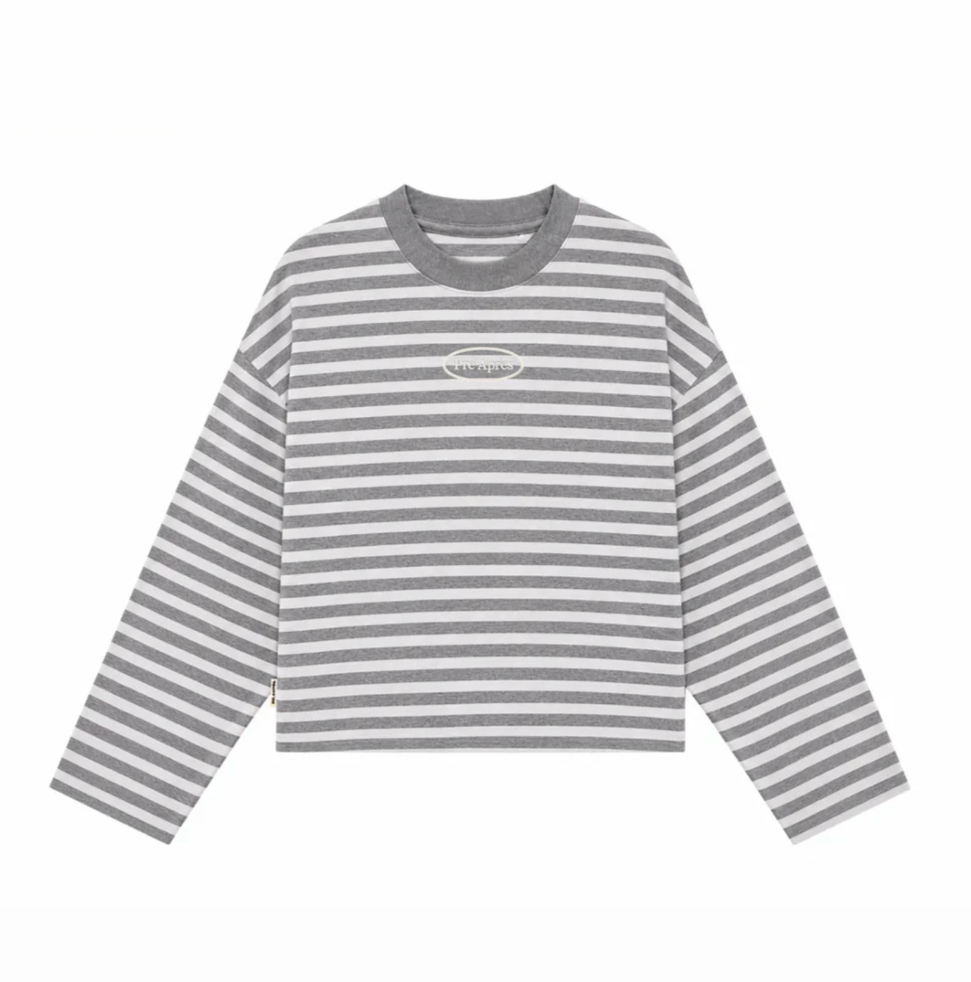 Pre Apres Logo Striped Long Sleeve- Grey/Grey