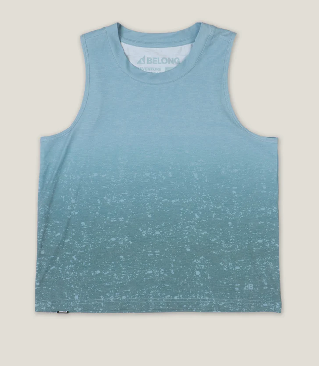 Women's High Country Crop Tank Blue Loam