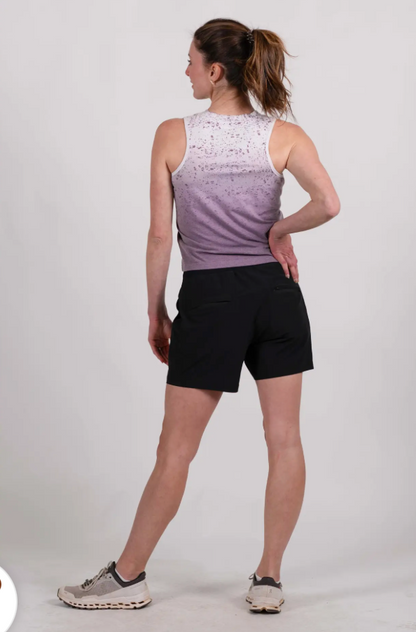 Belong Designs Women's High Country Crop Top- Purple Loam