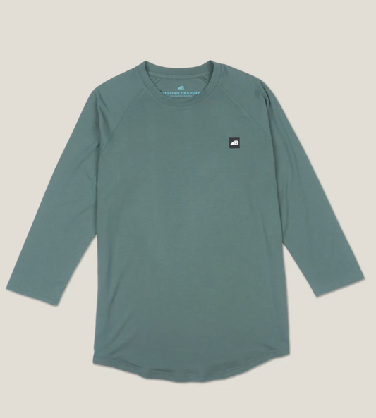 Belong Designs Traverse Tek 3/4 sleeve tee teal