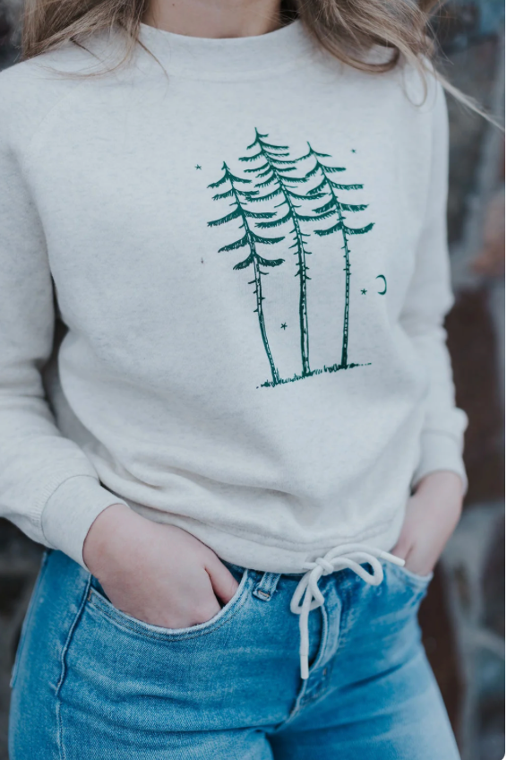 Three Trees Adult Vintage Wash Crew