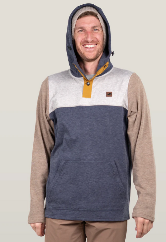 Mens Powell Fleece Hoodie Vintage Heather Midnight