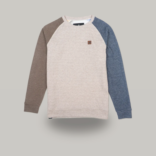 Powell Fleece Crew - Brown & Blue