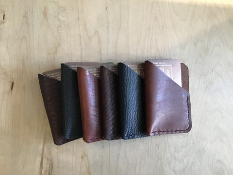 Double Pocket Bison Leather Wallet